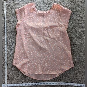 Peach polka dot blouse